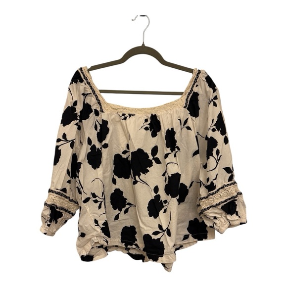 Maurices Tops - Maurices Black & White Boho Floral Blouse – Size 2X, Flowy & Lightweight